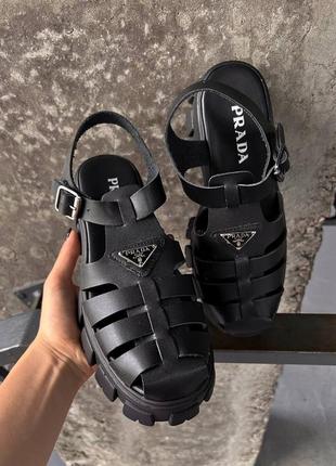 Сандалии босоножки prada curry monolith sandals black3 фото