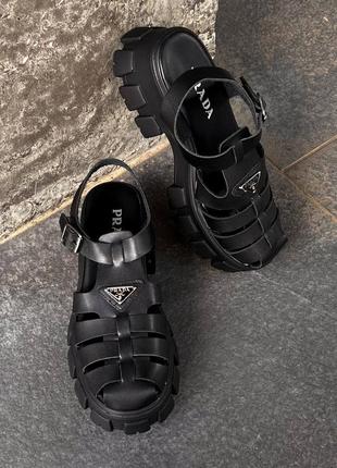 Сандалии босоножки prada curry monolith sandals black6 фото