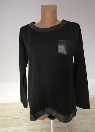 Кофточка с кожаными вставками