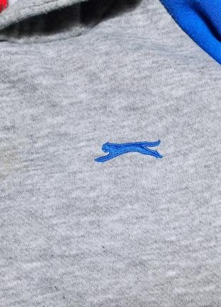 Серо-синяя пайта худи с капюшоном slazenger на мальчика 3-4 года3 фото