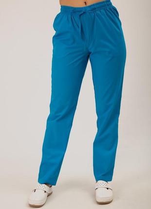 Брюки медичні жіночі профмода "модель 04" блакитний штани сумішева 40 -170 35% бавовна*65% поліестер