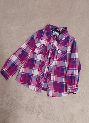 Детская рубашка в клетку palomino рубашечка в клеточку в стиле zara h&m bershka2 фото