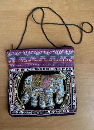 Летняя маленькая сумочка котельков со слоном1 фото