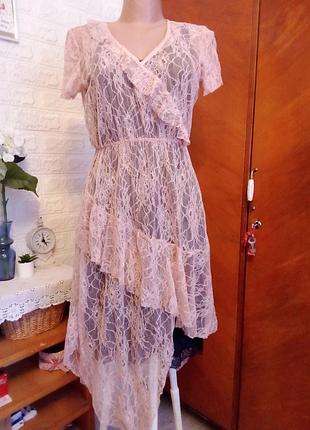Винтаж розовое платье