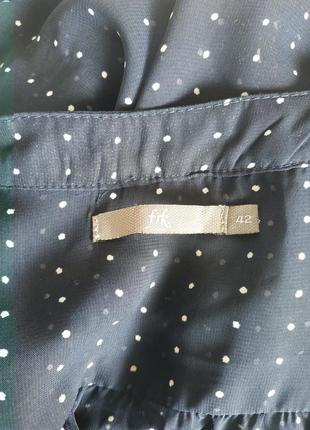 Блуза шифонова в горошок з бантом frk7 фото
