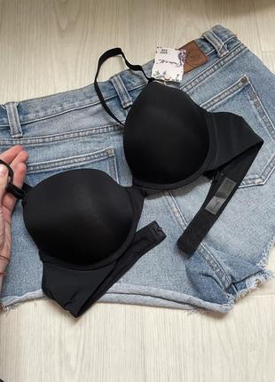 Бюстгальтер чорний базовий бюстик ліфчик гладенький 75в 80в 85в 80с 85с 90с