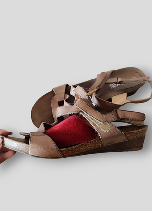 Кожаные босоножки на липучке летняя женская обувь3 фото