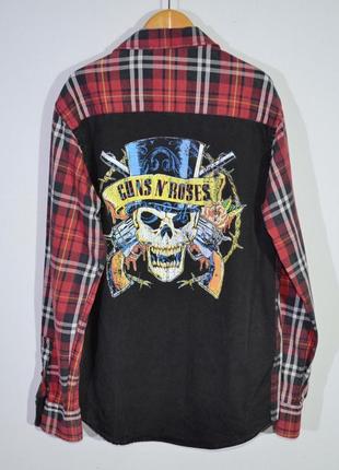 Сорочка в клітинку zara man guns n' roses