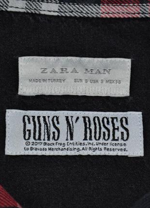 Рубашка в клетку zara man guns n' roses6 фото