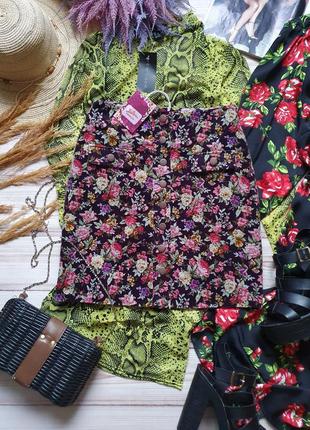 Вельветовая цветочная юбка с пуговицами с цветами5 фото