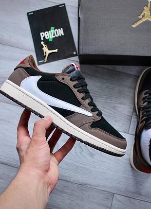 Кросівки nike air jordan 1 retro low travis scott brown