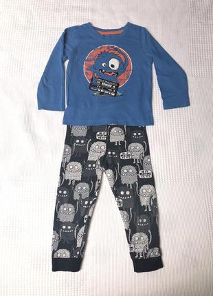 Пижамный комплект m&s + rebel на 2-3 года рост 98 см.
