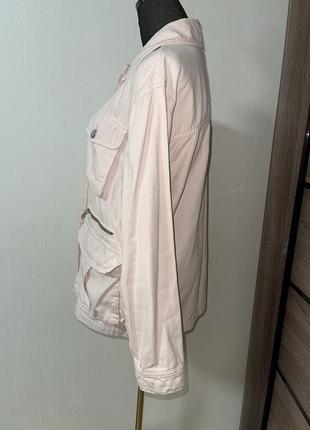 Катоновая курточка джинс с накладными карманами2 фото