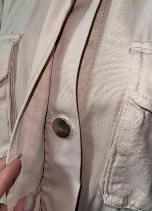 Катонова курточка джинс з накладними карманами4 фото