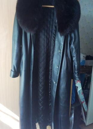 Кожаное пальто с мехом писец2 фото