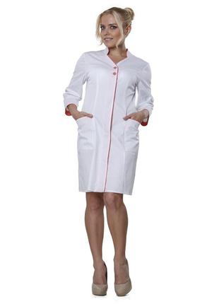 Халат медицинский женский профмода “регина” коттон 44,46,48-170  35% хлопок*65% полиэстер  рукав 3/4