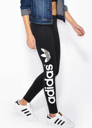 Лосины леггинсы чёрные adidas