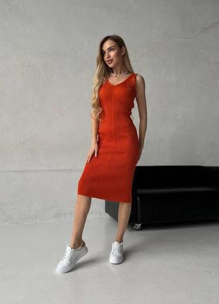 Платье-сарафан миди из 100% хлопка