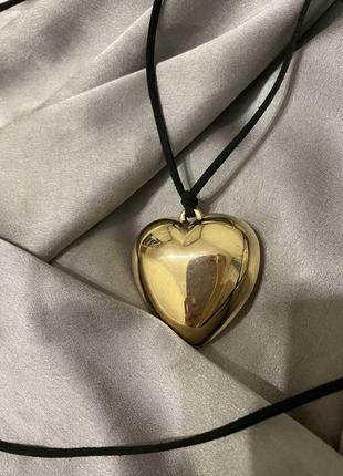Підвіска з кулоном серце золото, чокер з серцем в стилі tsvite teren3 фото