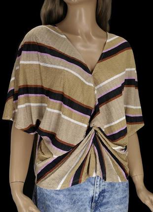 Оригинальная брендовая блузка жатка "marks&spencer" с узловой драпировкой. размер uk16/eur44.2 фото