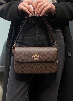 Сумка coach studio shoulder bag brown canvas