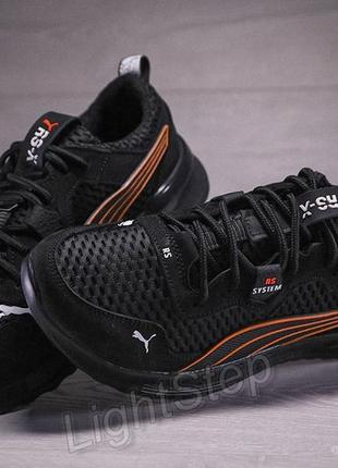 Кросівки чоловічі puma rs-x black/orange шкіра-сітка