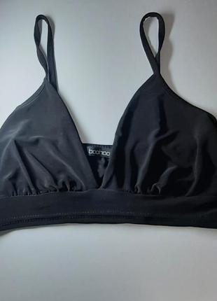 Топ на тонких бретельках boohoo черный