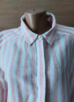 🌸💙🌸 неймовірно приваблива блузка сорочка в рожеву смужку3 фото