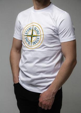 Футболки мужские белая stone island