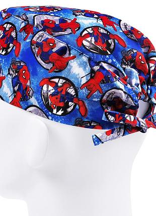 Медицинская шапочка шапка мужская тканевая многоразовая принт человек паук
