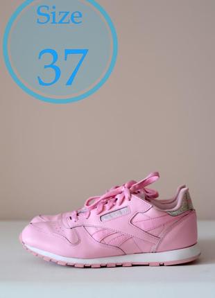 Женские кроссовки reebok classic leather pastel, (р. 37)