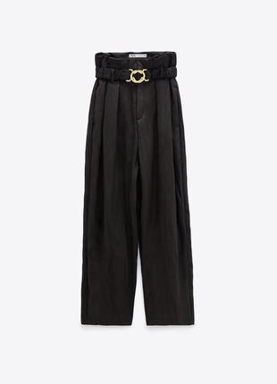Брюки свободного кроя с высокой посадкой с поясом,брюки с зашипами из новой коллекции...