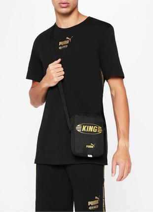 Puma king portable cross body bag black 079269 01 небольшая сумка на плечо борсетка оригинал черная