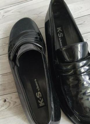 38-39р кожа!германия k+s,лаковые туфли лоферы,мокасины