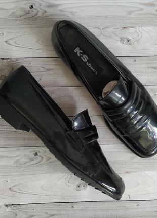 38-39р кожа!германия k+s,лаковые туфли лоферы,мокасины