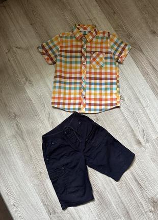 Набор для мальчика рубашка и шорты mothercare 3-4-5 р 98-104-110 см