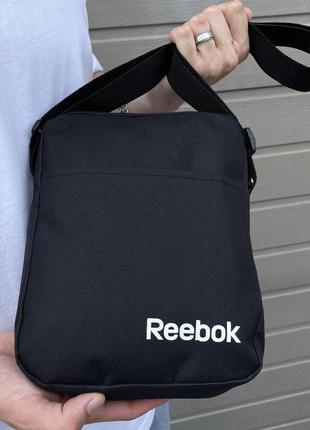 Мужская сумка reebok барсетка через плечо (сумка мессенджер). мужская спортивная сумка найк с черным лого1 фото