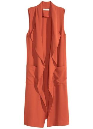 ..большой размер фирменный тренчкот длинный стройнящий базовый жилет супер качество!!! h&m