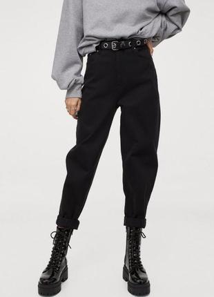 Черные брюки slouchy h&m