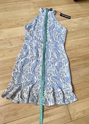 Блакитне мереживне міні-плаття 5