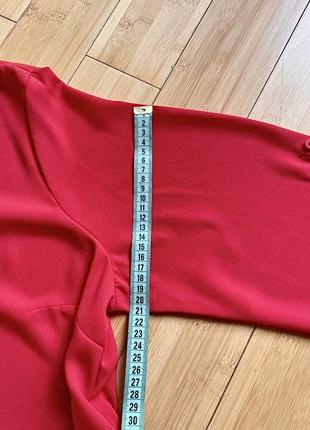 Элегантная,красная шифоновая блуза9 фото