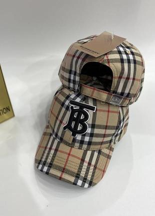 Кепка коричневая в клетку женская мужская в стиле burberry бейсболка барбери  унисекс