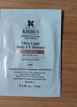 Kiehl's сос крем для лица spf50 ultra light day uv defense cc cream