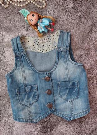Стильный джинсовый жилет next 5-6лет рост 116