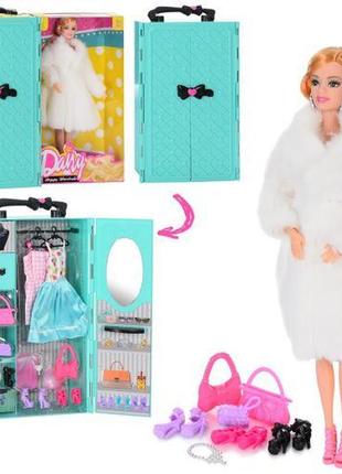 Km1906-1 мебель игрушечная, шкаф 32-18 см, кукла 29 см, платья 2 шт, аксессуары, коробка 36-32-7,5 см