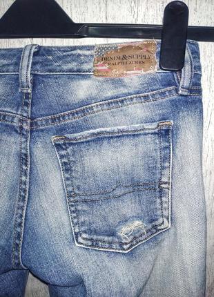 🔥знижка🔥24 години🔥ralph lauren denim and supply жіночі джинси скінні потертосты рвані5 фото