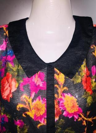 Нежная и легкая блуза рубашка в цветочный принт. свободный фасон с-л atmosphere2 фото