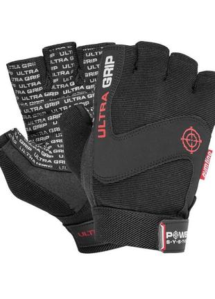 Спортивные перчатки для фитнеса и тяжелой атлетики power system ultra grip black m