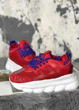 Женские стильные кроссовки топ качества  chain reaction red white.1 фото