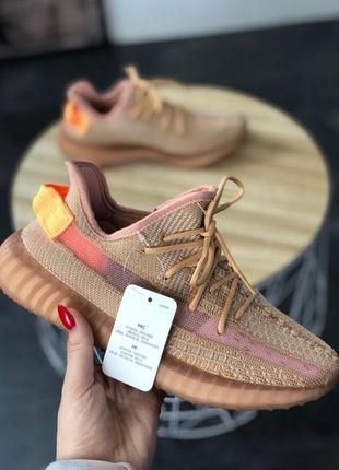 Жіночі літні кросівки adidas yeezy boost 350 v2 clay.